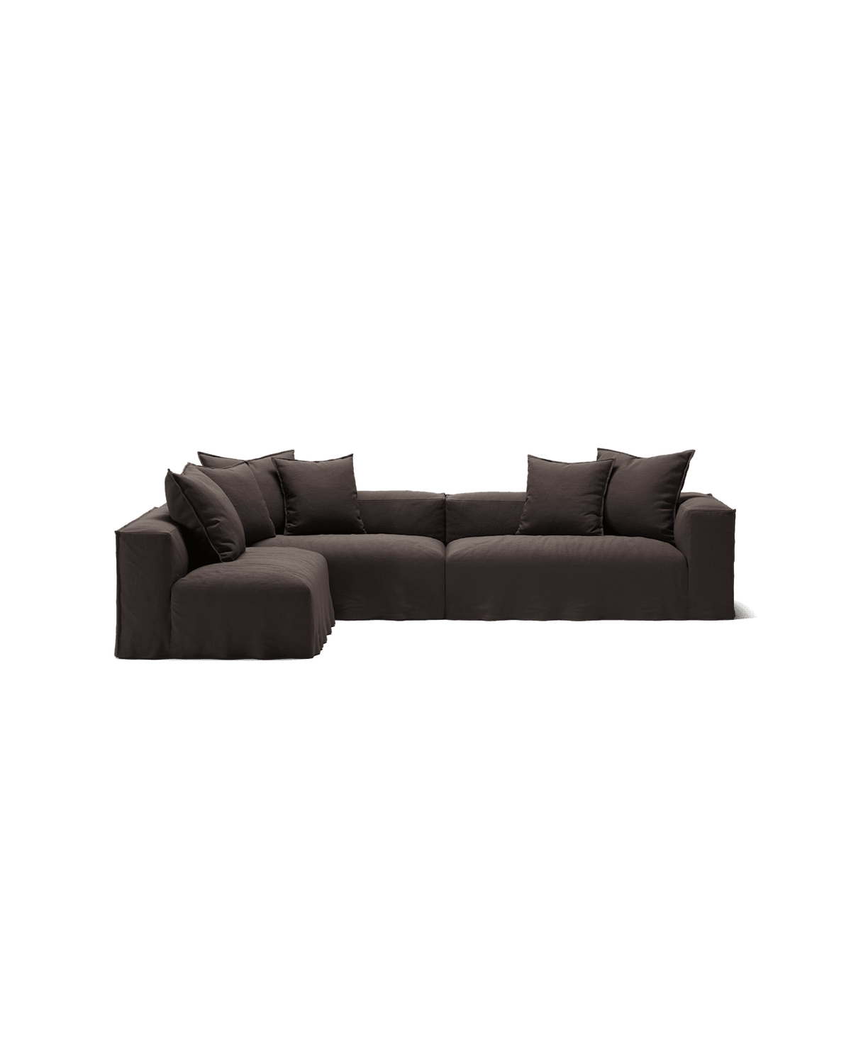 NOMAD - 5 Seat corner with open end - Left - Pure Linen Truffle Brown