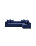 NOMAD - 5 Seat corner with open end - Right - Brushed Cotton Dark Blue