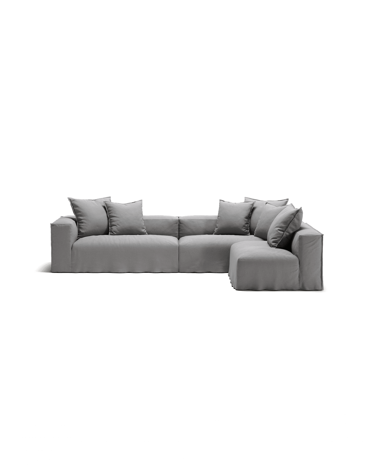 NOMAD - 5 Seat corner with open end - Right - Brushed Cotton Light Gray