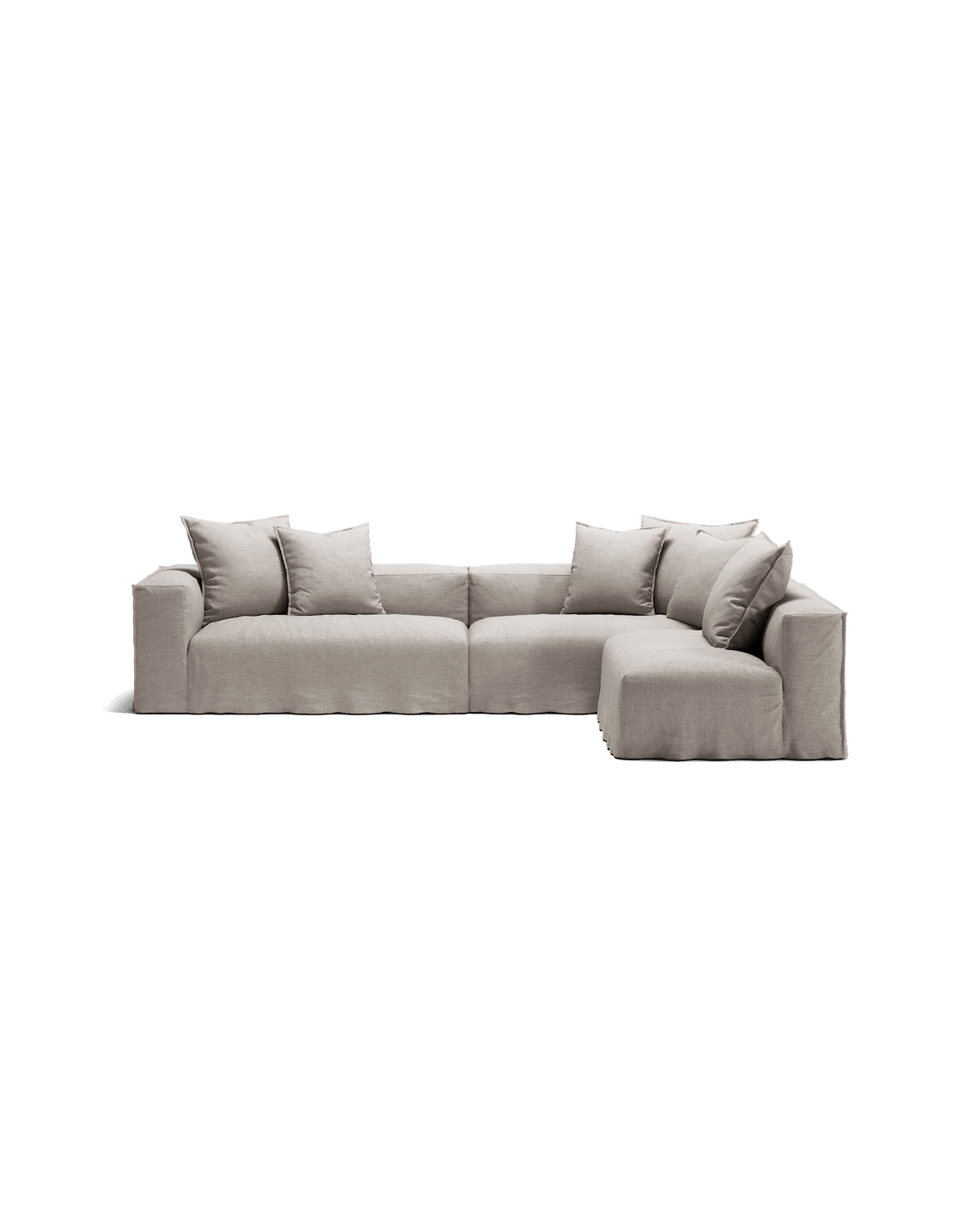NOMAD - 5 Seat corner with open end - Right - Textured Blend Beige
