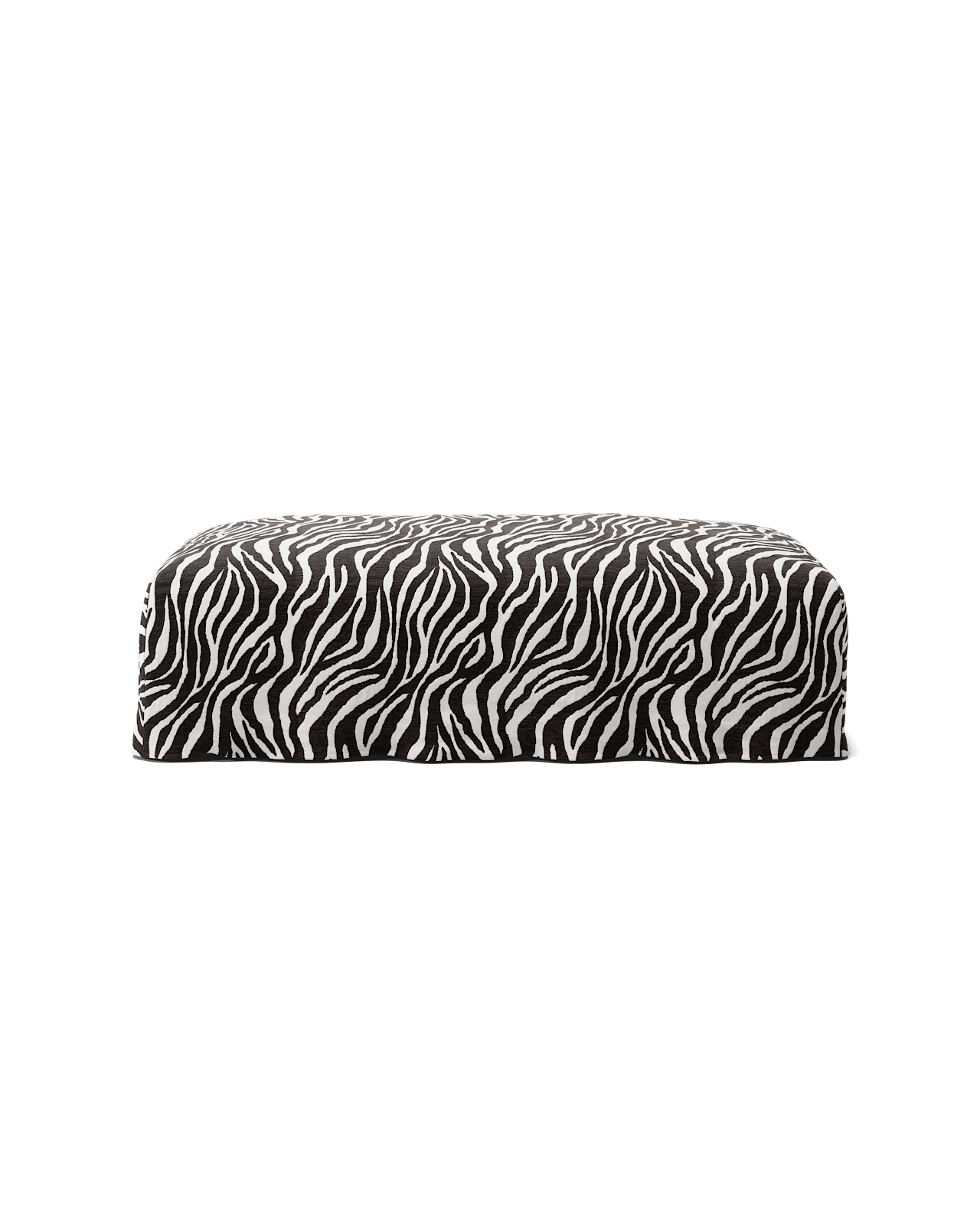 NOMAD - Pouf - Chenille Jacquard Zebra Black White