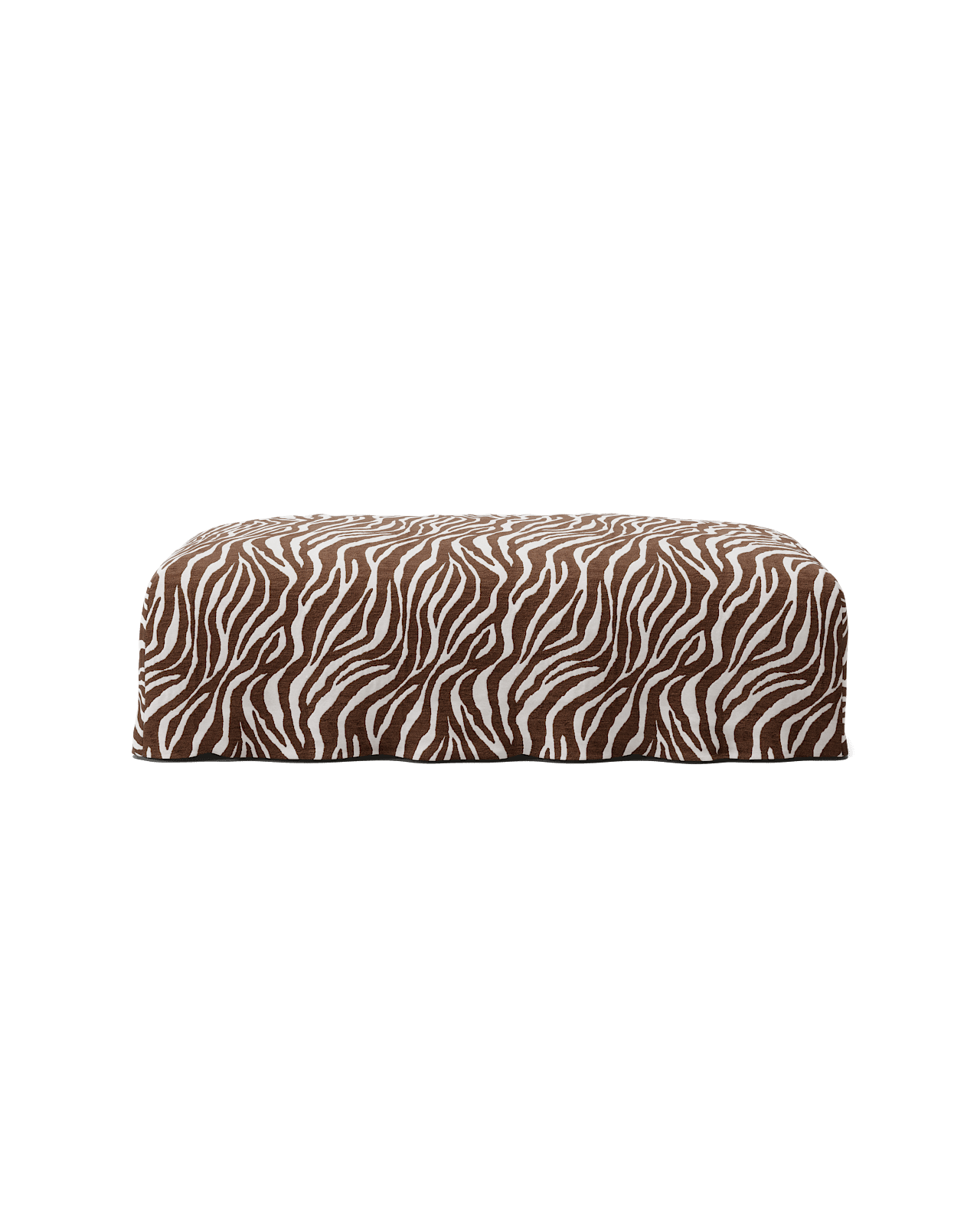 NOMAD - Pouf - Chenille Jacquard Zebra Brown White