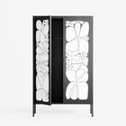 White Flowers - Cabinet - Konrad Blaszczyk - Antracite - Overlay Metal