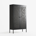 Black Potted Plant - Cabinet - Konrad Blaszczyk - Antracite - Overlay Metal