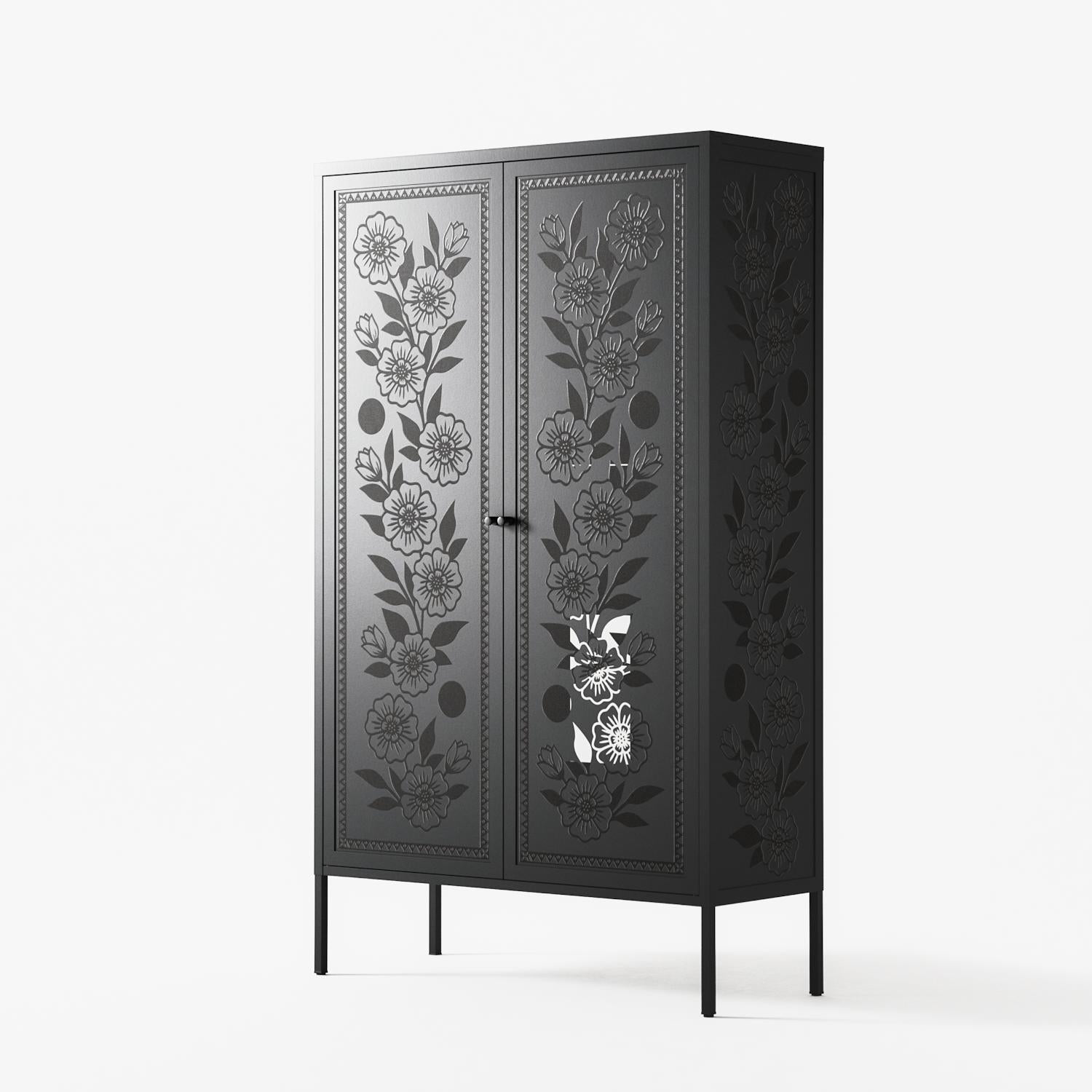 Barbed Bloom - Cabinet - Daphna Sebbane - Antracite - Overlay Metal
