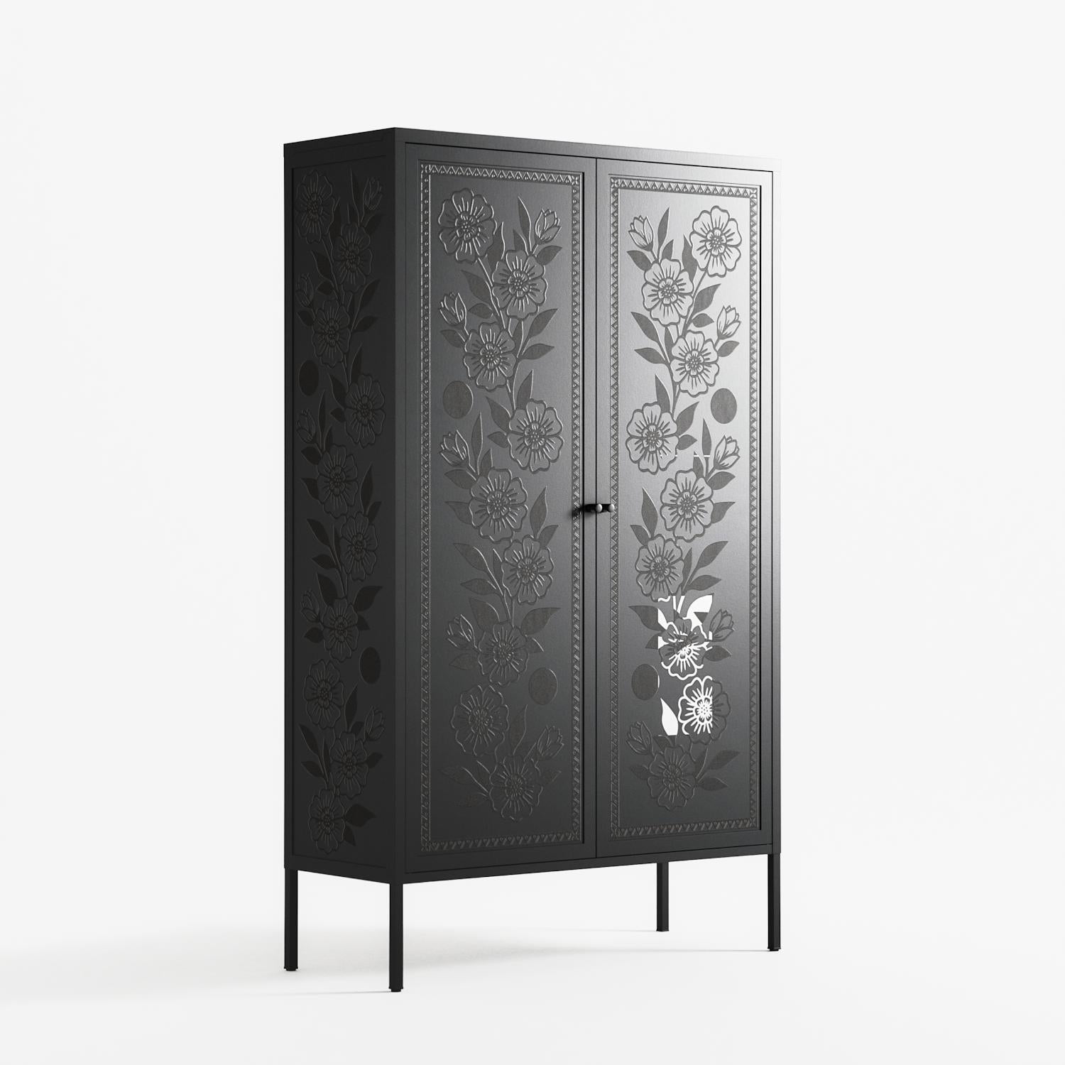 Barbed Bloom - Cabinet - Daphna Sebbane - Antracite - Overlay Metal