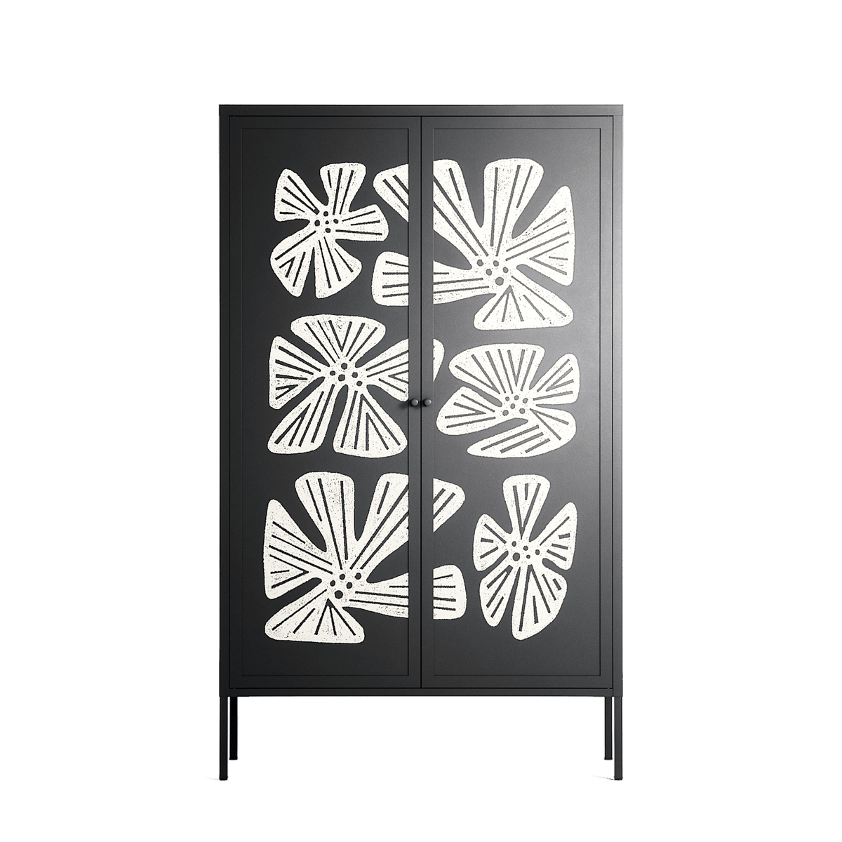 Blue Flower - Cabinet - Magdalena Marchocka - Antracite - Overlay Metal