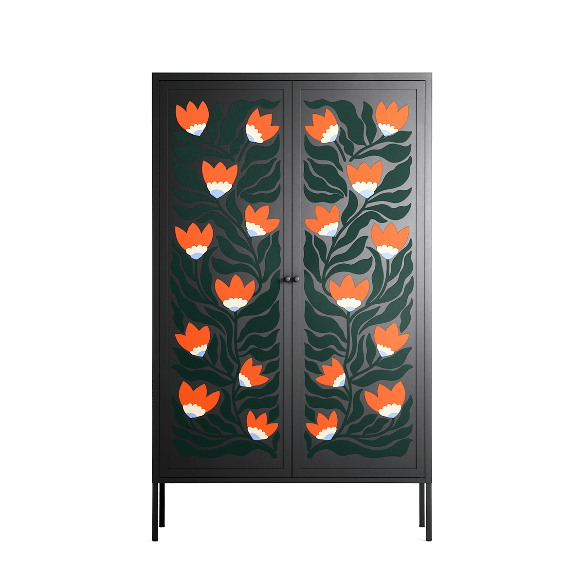 Blooming Folk Garden - Cabinet - Sandra Hutter  - Antracite - Overlay Metal