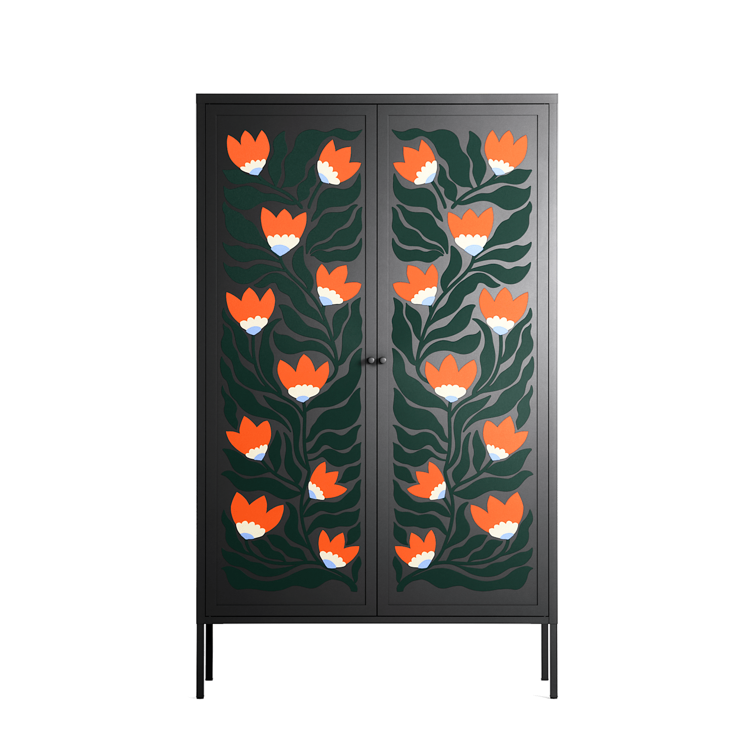 Blooming Folk Garden - Cabinet - Sandra Hutter  - Antracite - Overlay Metal