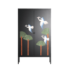 Abstract Cranes And Palms - Cabinet - Raissa Oltmanns - Antracite - Overlay Metal