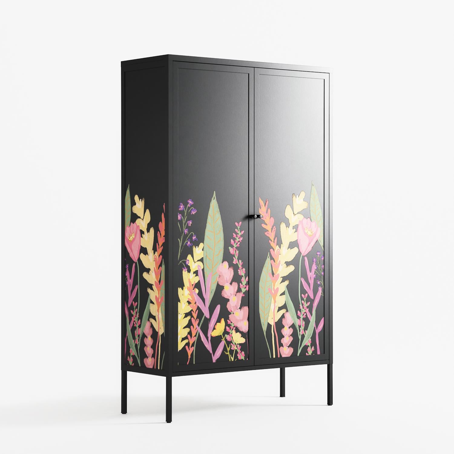 Abstract Flower Garden - Cabinet - Raissa Oltmanns - Antracite - Overlay Metal