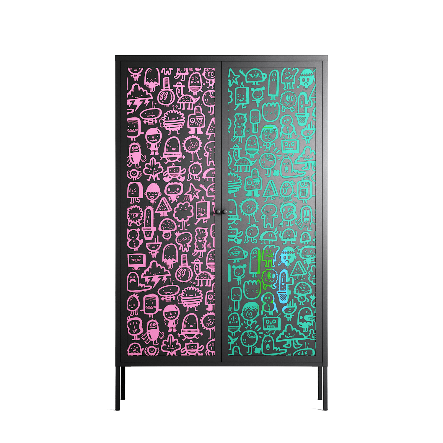 Little Monsters With Big Ideas - Cabinet - Craig Watkins - Antracite - Overlay Metal