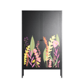 Abstract Flower Garden - Cabinet - Raissa Oltmanns - Antracite - Overlay Metal