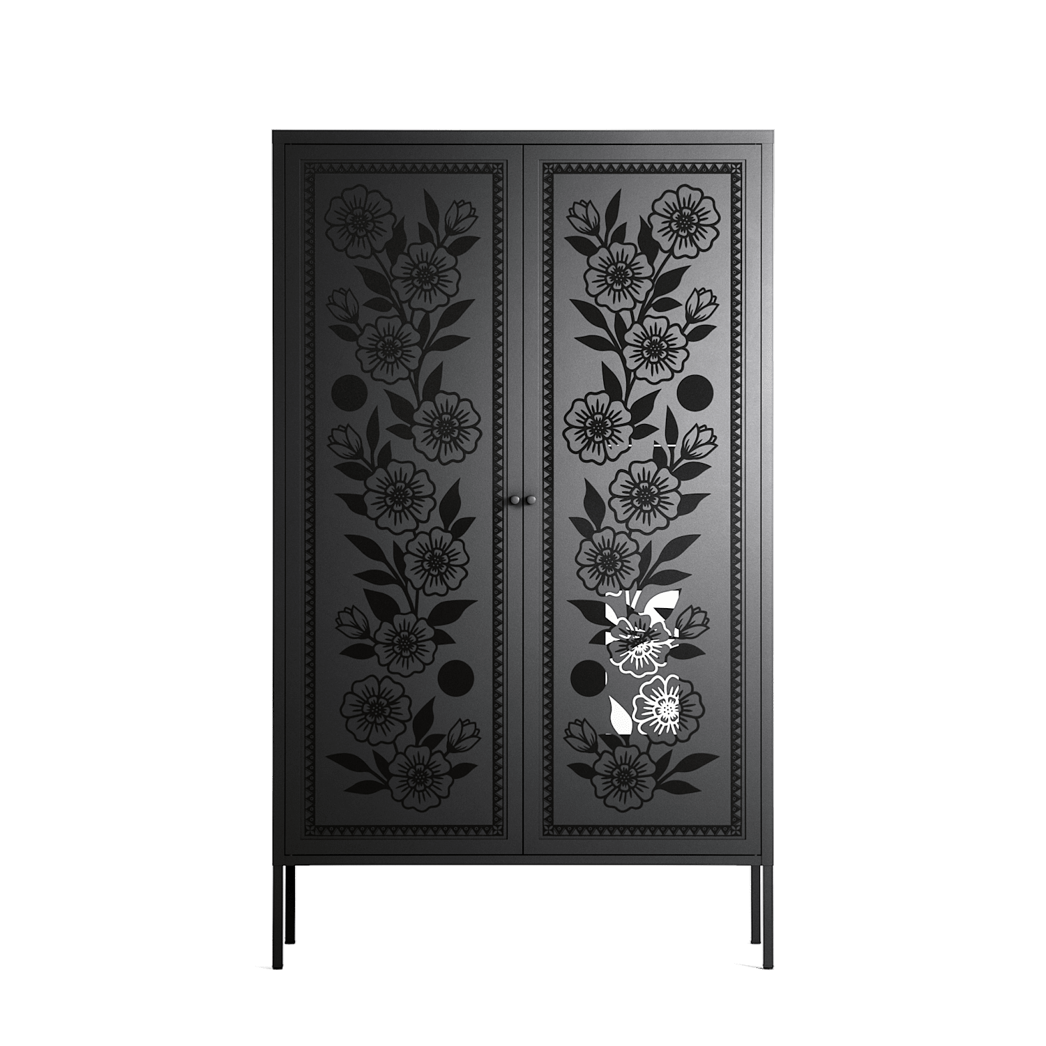 Barbed Bloom - Cabinet - Daphna Sebbane - Antracite - Overlay Metal