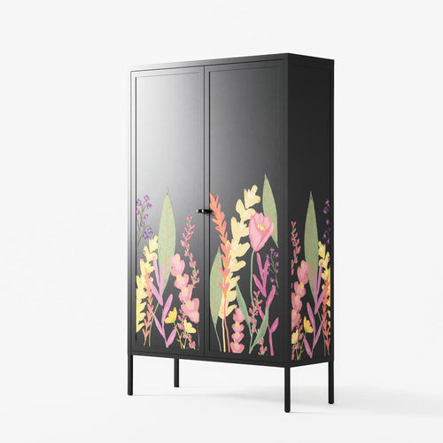 Abstract Flower Garden - Cabinet - Raissa Oltmanns - Antracite - Overlay Metal
