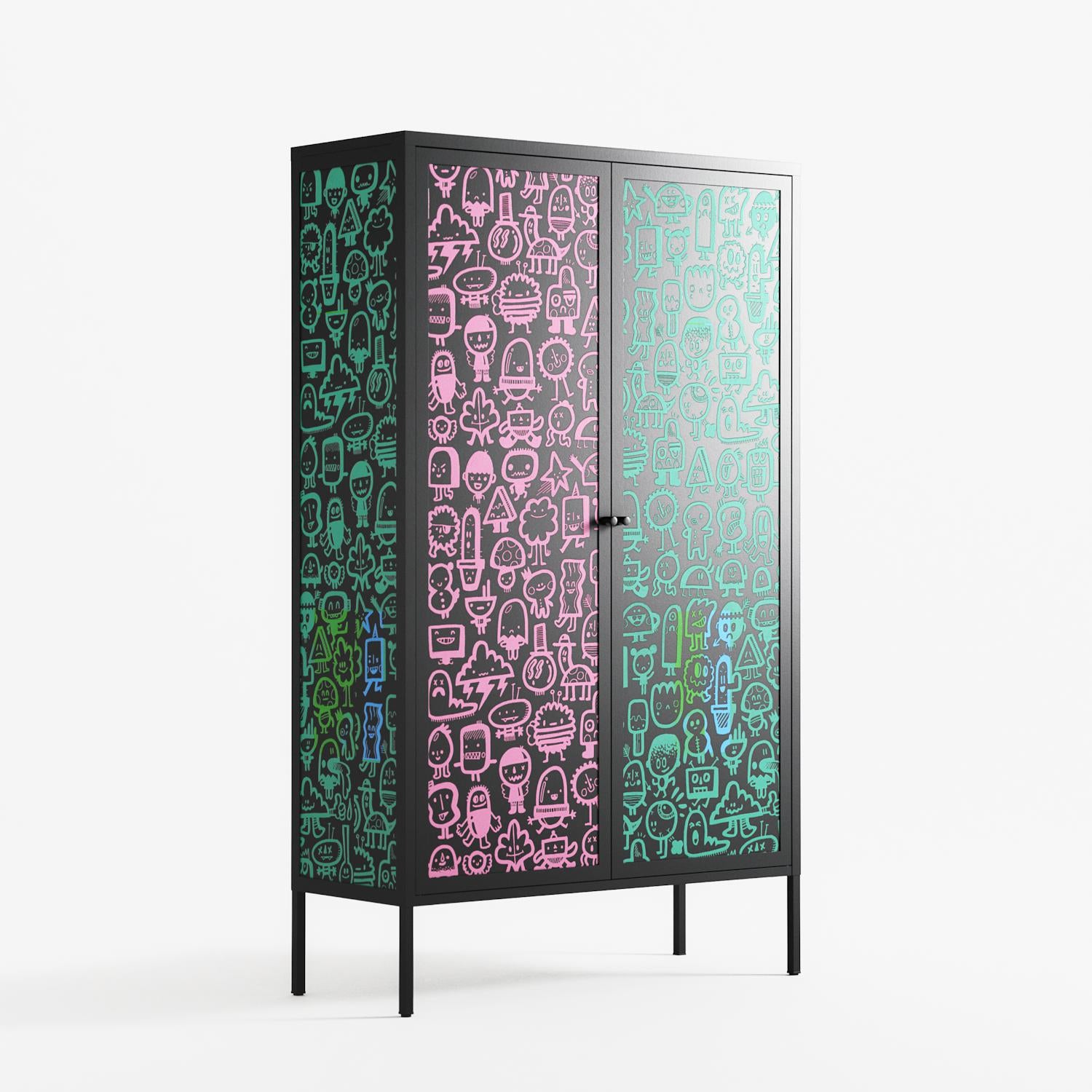 Little Monsters With Big Ideas - Cabinet - Craig Watkins - Antracite - Overlay Metal