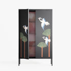 Abstract Cranes And Palms - Cabinet - Raissa Oltmanns - Antracite - Overlay Metal