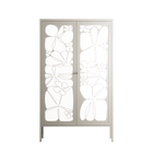 White Flowers - Cabinet - Konrad Blaszczyk - Pebble - Overlay Metal