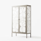 White Flowers - Cabinet - Konrad Blaszczyk - Pebble - Overlay Metal