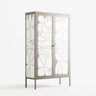 White Flowers - Cabinet - Konrad Blaszczyk - Pebble - Overlay Metal