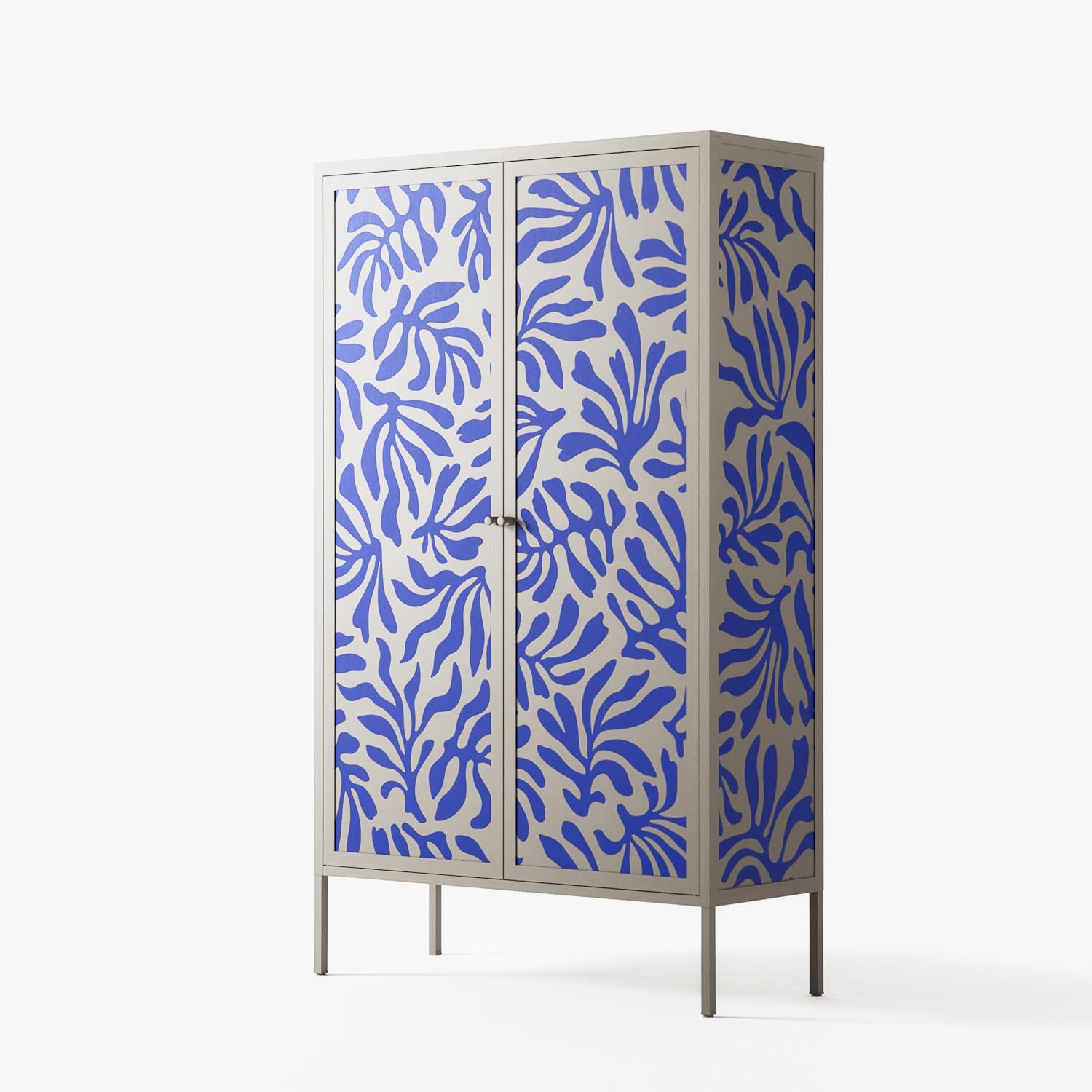 Botanica Blue - Cabinet - Amy Suther - Pebble - Overlay Metal