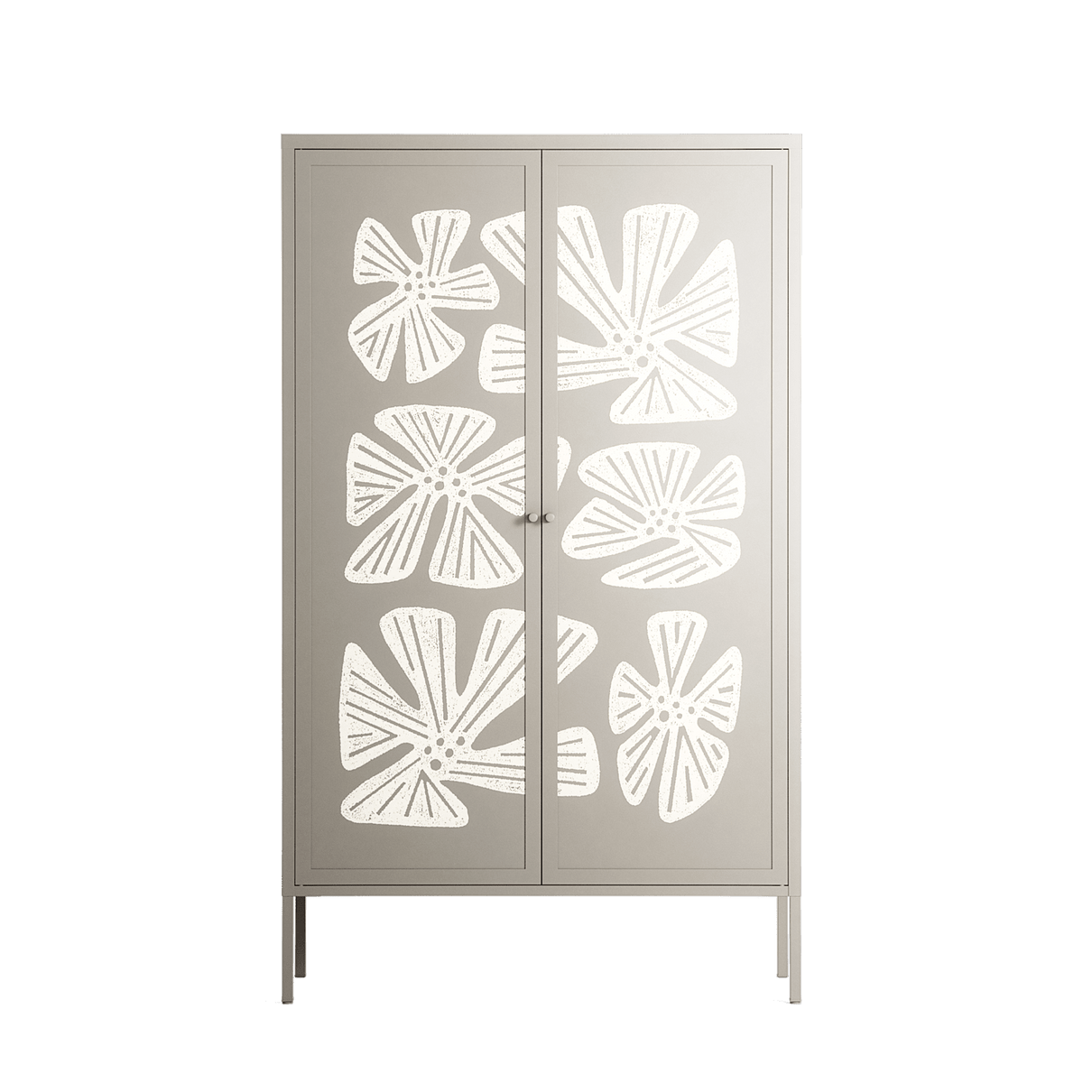 Blue Flower - Cabinet - Magdalena Marchocka - Pebble - Overlay Metal