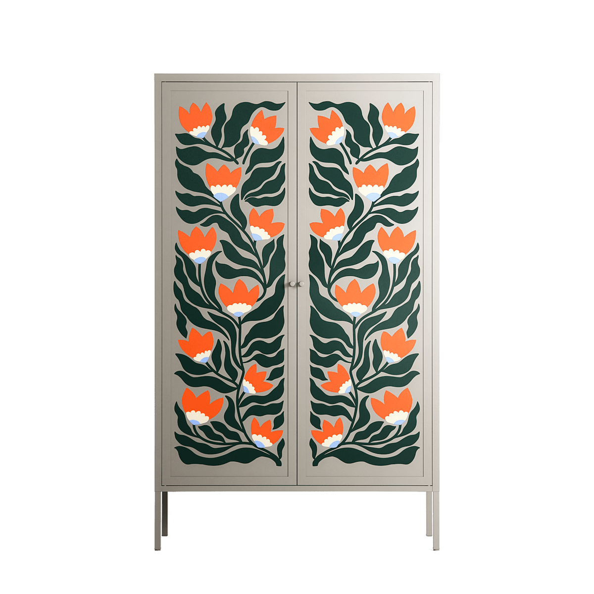 Blooming Folk Garden - Cabinet - Sandra Hutter - Pebble - Overlay Metal