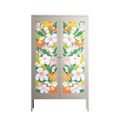 Floral Delight - Cabinet - Sandra Hutter - Pebble - Overlay Metal