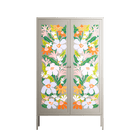 Floral Delight - Cabinet - Sandra Hutter - Pebble - Overlay Metal