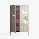 Abstract Cranes And Palms - Cabinet - Raissa Oltmanns - Pebble - Overlay Metal