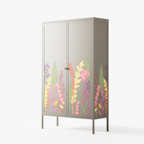Abstract Flower Garden - Cabinet - Raissa Oltmanns - Pebble - Overlay Metal