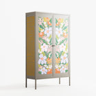 Floral Delight - Cabinet - Sandra Hutter - Pebble - Overlay Metal