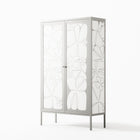 White Flowers - Cabinet - Konrad Blaszczyk - Chalk - Overlay Metal