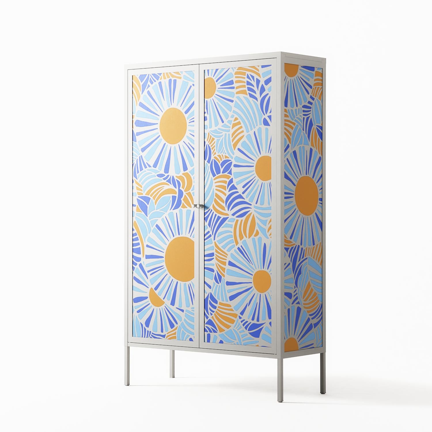Bellis Bounty - Cabinet - Amy Suther - Chalk - Overlay Metal
