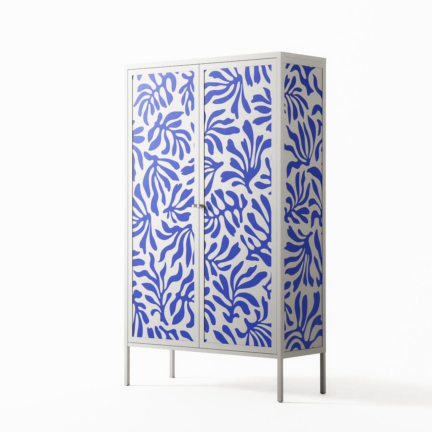 Botanica Blue - Cabinet - Amy Suther - Chalk - Overlay Metal