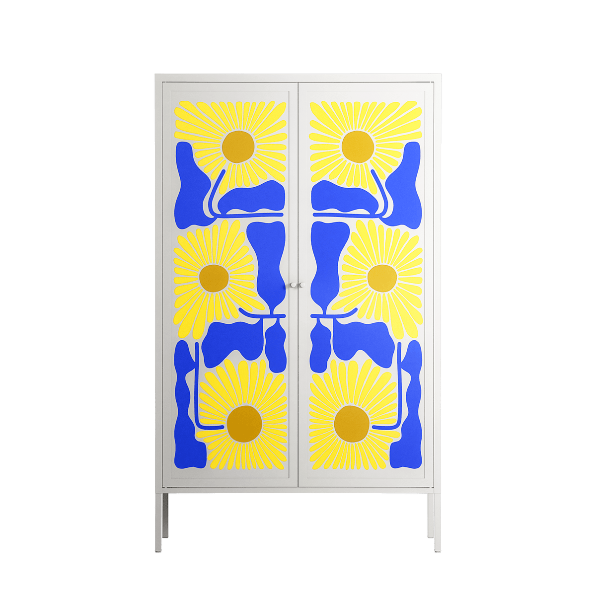 Sunflowers - Cabinet - Sandra Hutter - Chalk - Overlay Metal