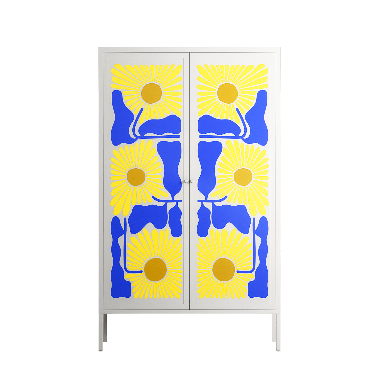 Sunflowers - Cabinet - Sandra Hutter - Chalk - Overlay Metal