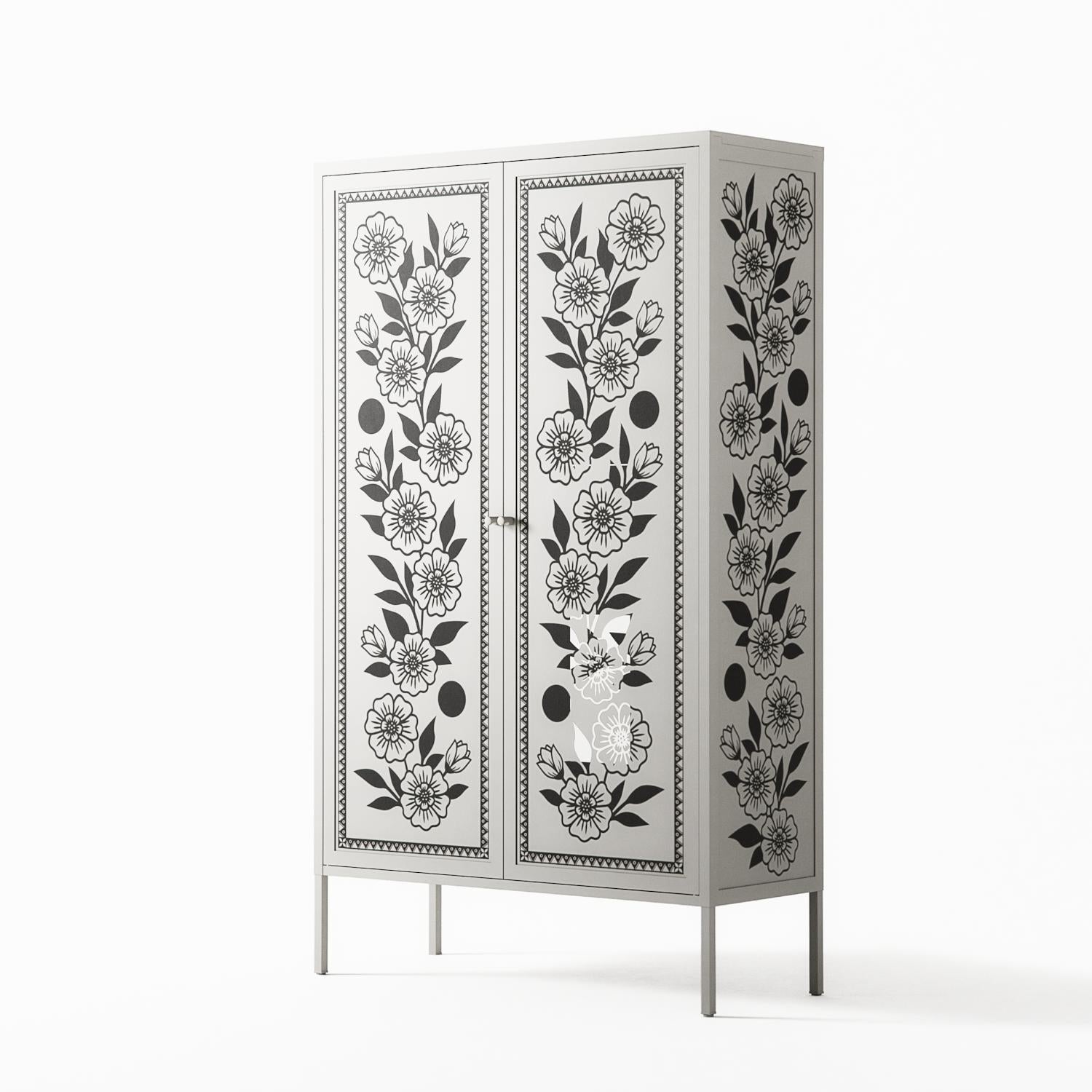 Barbed Bloom - Cabinet - Daphna Sebbane - Chalk - Overlay Metal