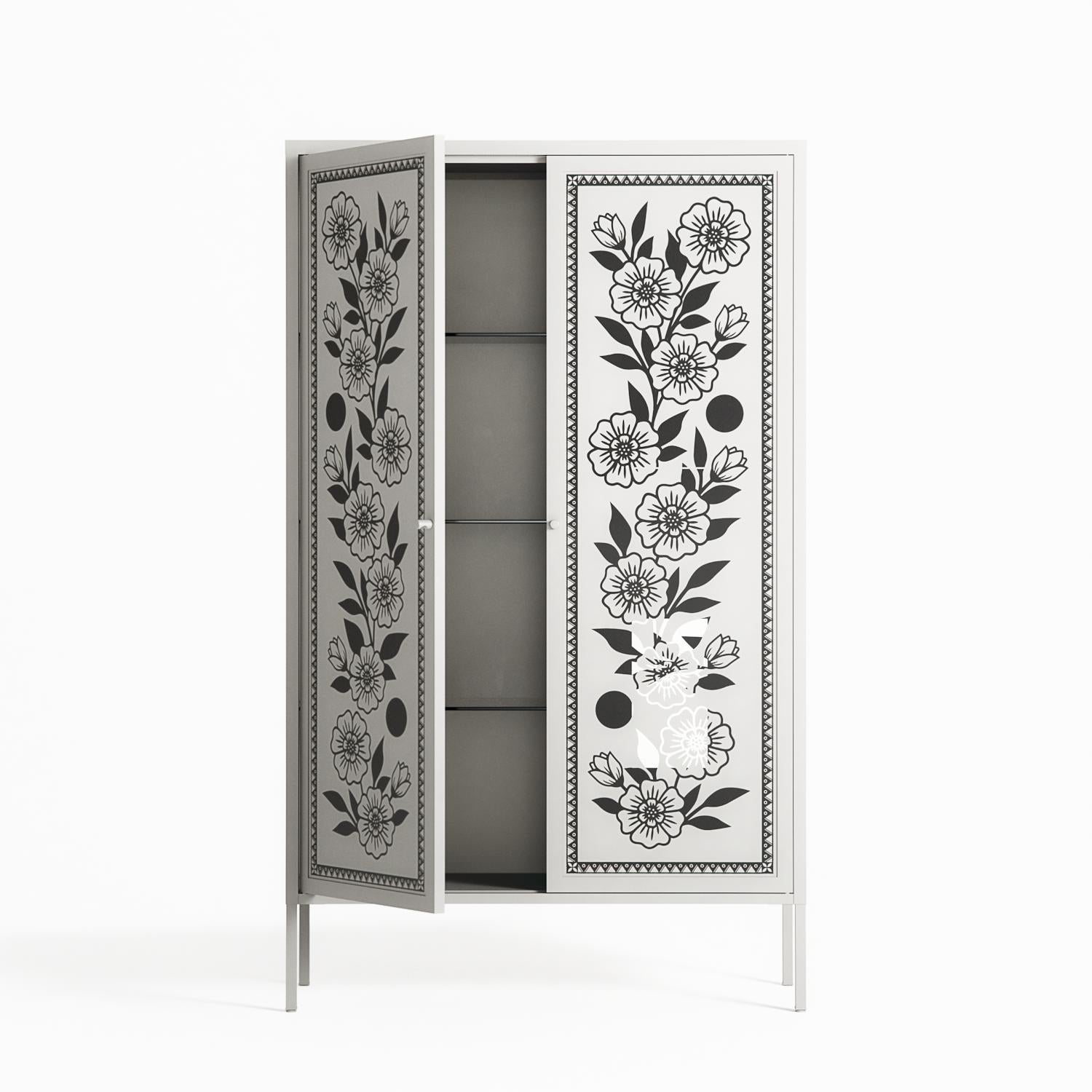 Barbed Bloom - Cabinet - Daphna Sebbane - Chalk - Overlay Metal