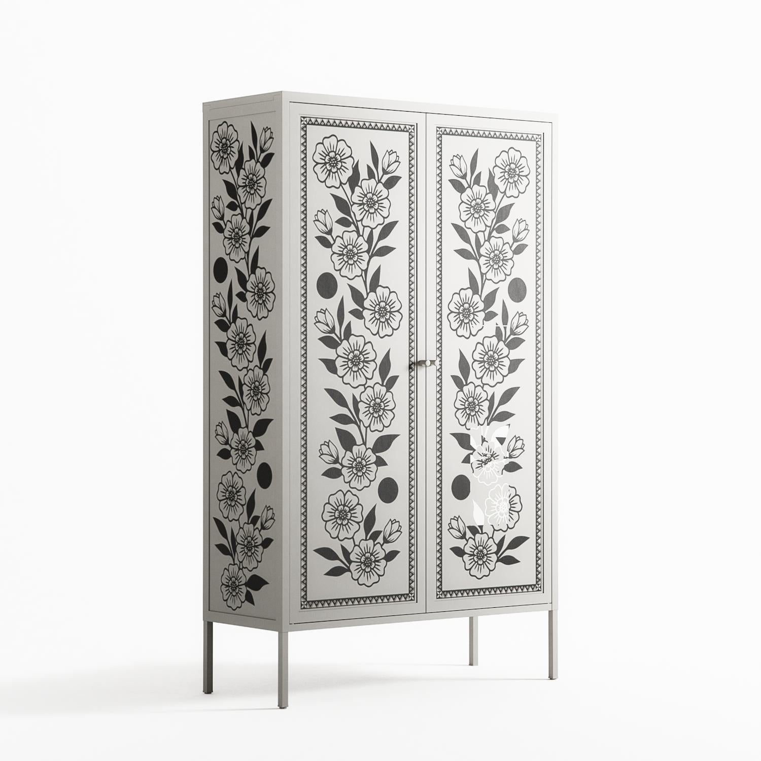 Barbed Bloom - Cabinet - Daphna Sebbane - Chalk - Overlay Metal