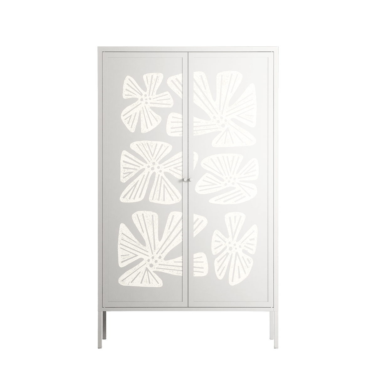 Blue Flower - Cabinet - Magdalena Marchocka - Chalk - Overlay Metal