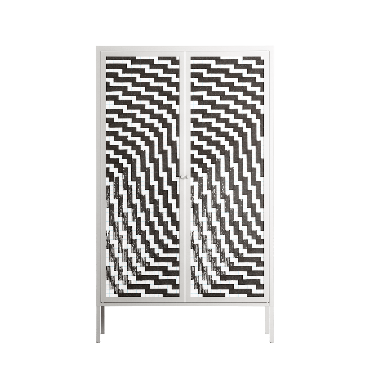 Wave In Wave - Cabinet - Guido De Boer - Chalk - Overlay Metal