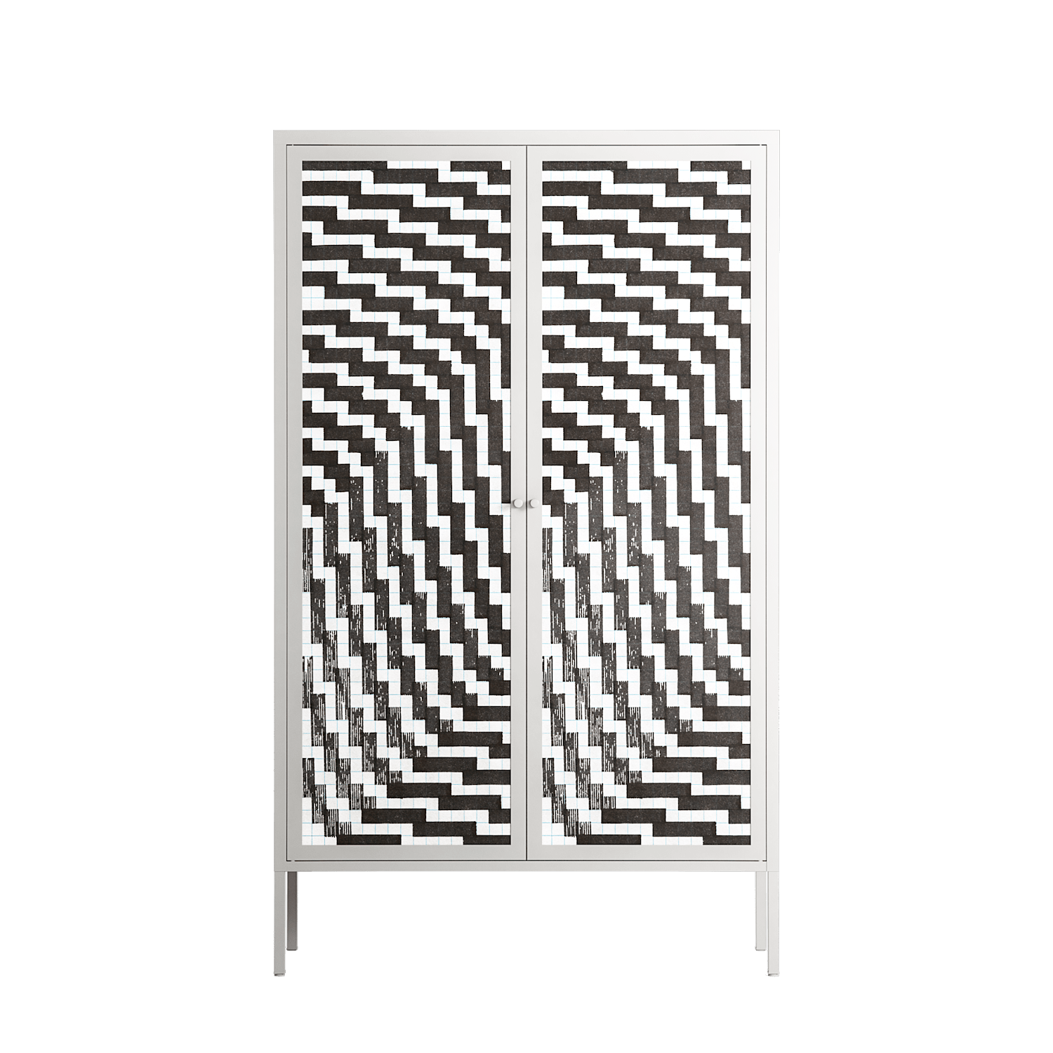 Wave In Wave - Cabinet - Guido De Boer - Chalk - Overlay Metal