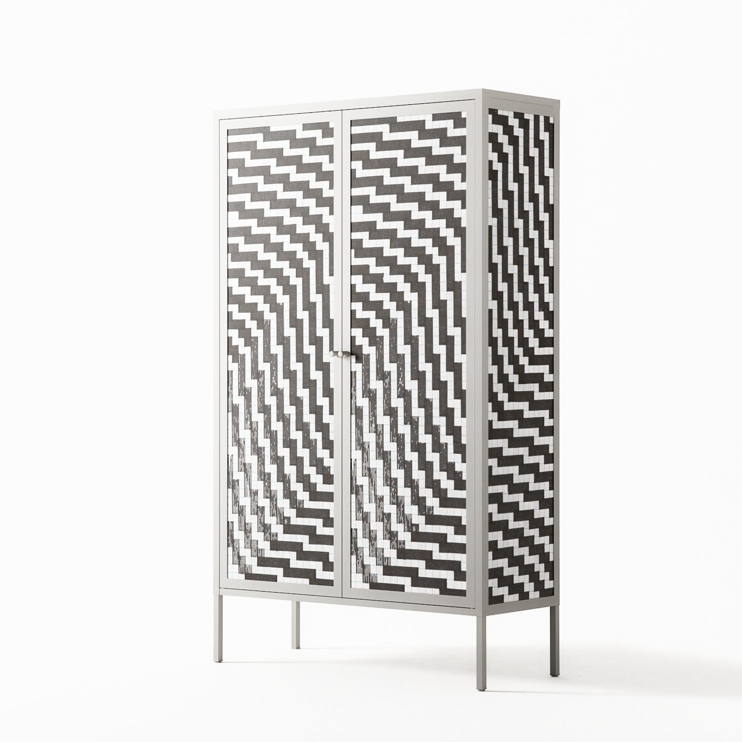 Wave In Wave - Cabinet - Guido De Boer - Chalk - Overlay Metal