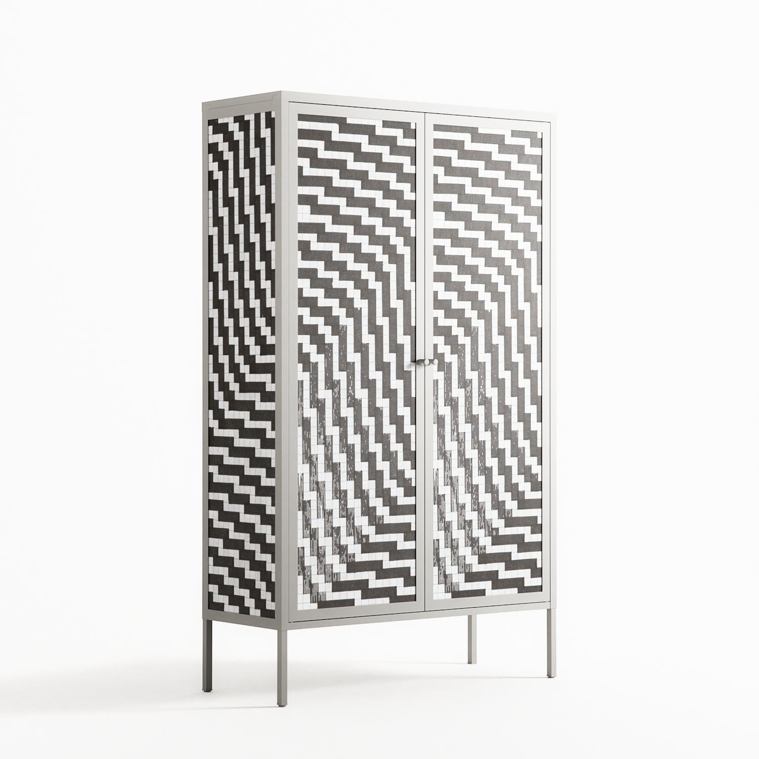 Wave In Wave - Cabinet - Guido De Boer - Chalk - Overlay Metal