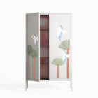Abstract Cranes And Palms - Cabinet - Raissa Oltmanns - Chalk - Overlay Metal
