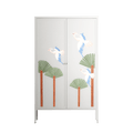 Abstract Cranes And Palms - Cabinet - Raissa Oltmanns - Chalk - Overlay Metal