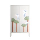 Abstract Cranes And Palms - Cabinet - Raissa Oltmanns - Chalk - Overlay Metal