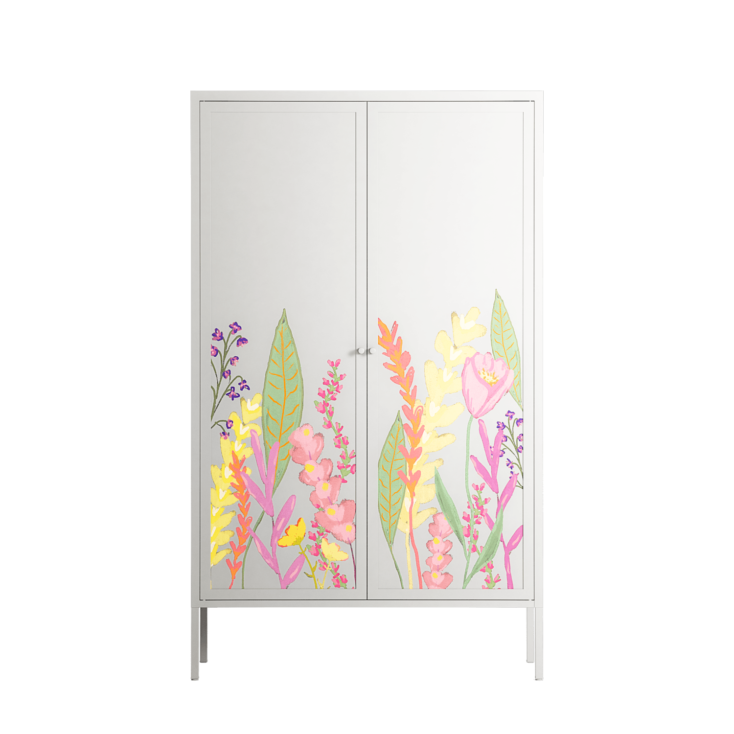 Abstract Flower Garden - Cabinet - Raissa Oltmanns - Chalk - Overlay Metal