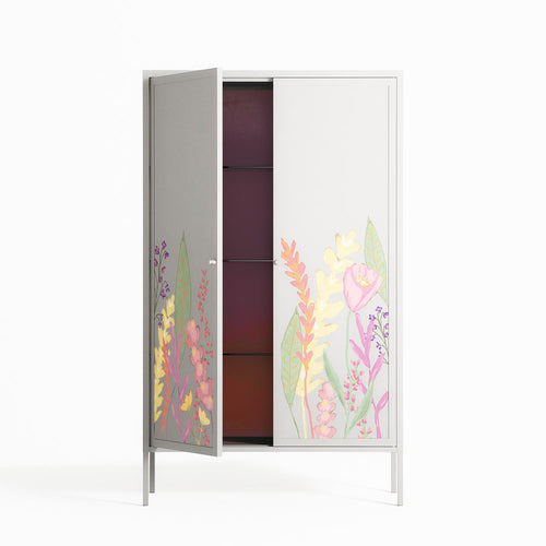 Abstract Flower Garden - Cabinet - Raissa Oltmanns - Chalk - Overlay Metal